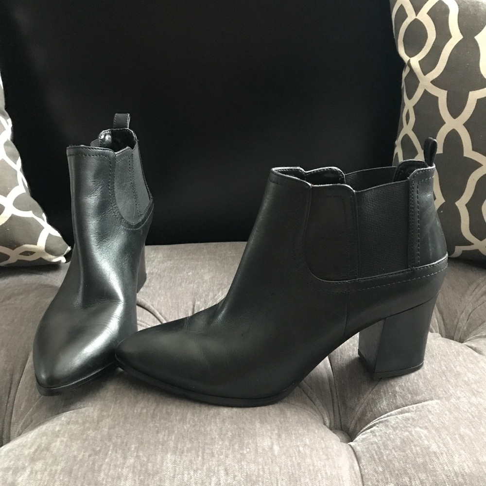 Franco Satro Black Leather Booties